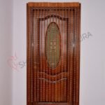 Wooden ring curtain – Handmade Window & Door divider in Ivory, Light brown & Dark brown - Image 5