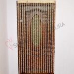 Wooden ring curtain – Handmade Window & Door divider in Ivory, Light brown & Dark brown - Image 2