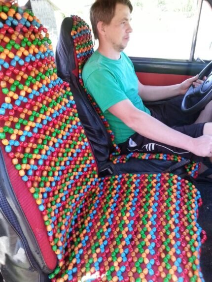 Jamaica Beaded Car Seat Cover for Ford Toyota Kia Honda Chevrolet Car seat massager Car wood cover cape Car wooden massager Back massager