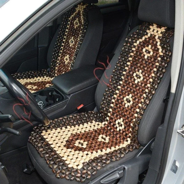 Pair Wooden Beaded Car Seat Covers
