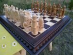 Premium wooden chess set with polished board and pieces
