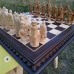Premium wooden chess set with polished board and pieces