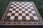 Wooden Chess Board, Decorated with beads, Handmade