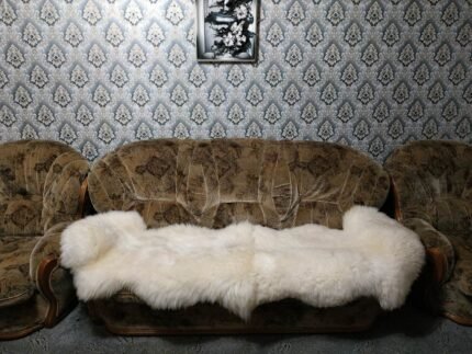 Sheepskin Sofa cover +Elastic bands for FREE! Chair pads white stool covers gift genuine sheepskin pad mini rug carpet ivory red black brown