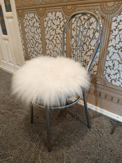 Round Chair pads Sheepskin White Gray Sheepskin stool covers gift genuine sheepskin chair pad mini rug carpet ivory black