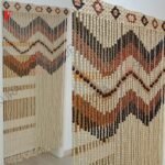 handmade wooden beaded curtain natural room divider