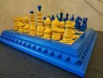 Chess set "NAVY" Wooden Chess Board with Blue & Yellow Pieces "Classic Luxe" - Image 2