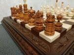 Wooden Chess Set: Chess Board "Leaves" + chess pieces "Classic Luxe" - Image 5