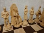 Wooden Chess Set: Chess Board "Leaves" + pieces "Game of Thrones" - Image 7
