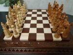 Wooden Chess Set: Chess Board "Leaves" + pieces "Game of Thrones" - Image 2