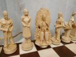 Chess Set: Ash Wood Chess Board "Leaves" + chess pieces "Battle of Thrones" - Image 5