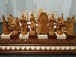 Chess Set: Ash Wood Chess Board "Leaves" + chess pieces "Battle of Thrones" - Image 6