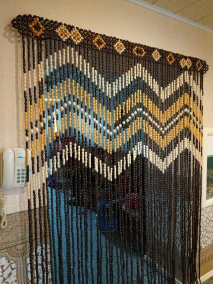 Wooden Beaded Door Curtain 61"x 90" – Living Room, Window & Door Decoration