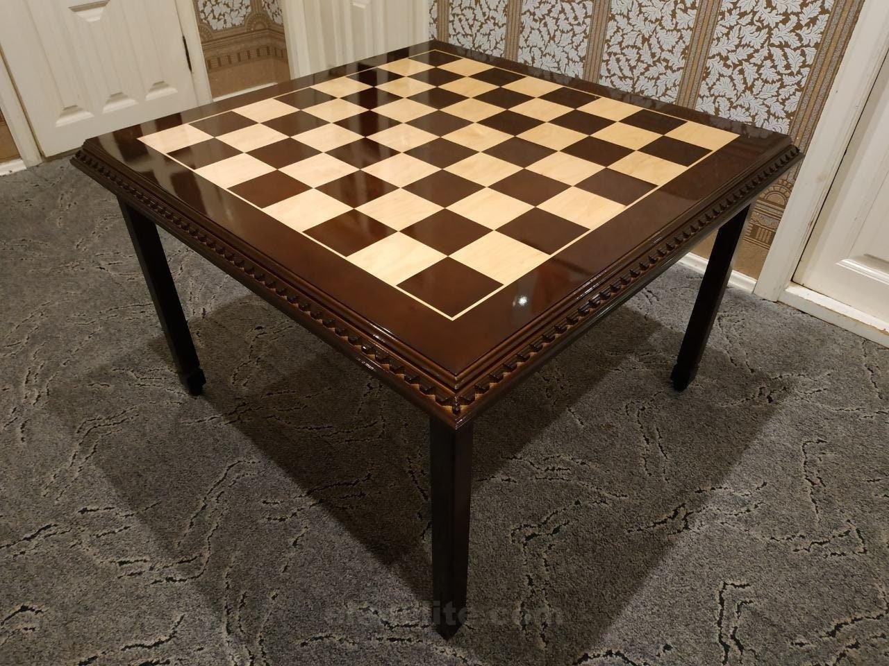 il_fullxfull.1892389161_nkbh.jpg Wooden Chess Table with glossy finish, Large sizes - Image 1