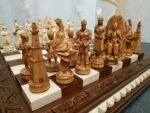 Chess Set: Ash Wood Chess Board "Leaves" + chess pieces "Battle of Thrones" - Image 2