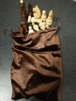 Bag for storage chess pieces for Exclusive handmade big large Wooden chess pieces unique gift for husband father friend Carved wood - Image 3