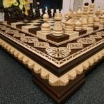 Elegant classic wood chess set with detailed pieces