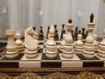 Wooden Chess pieces "Elite" Brown | Beige color - Image 4