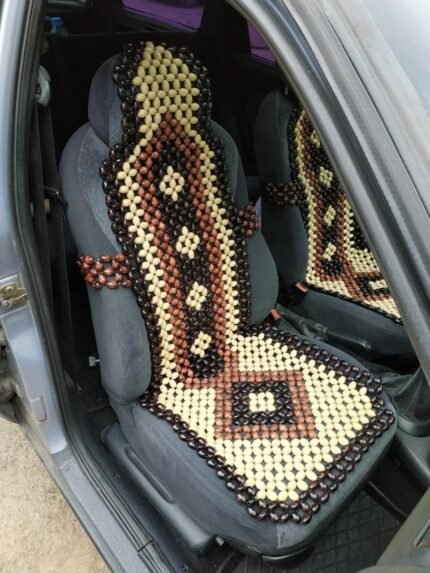 PAIR Car seat cover with HEADREST for Car beaded massager wood cover cape wooden Back Buttocks Roller massager Massage beads gift husband
