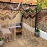 warm natural wooden beads curtain handmade decor