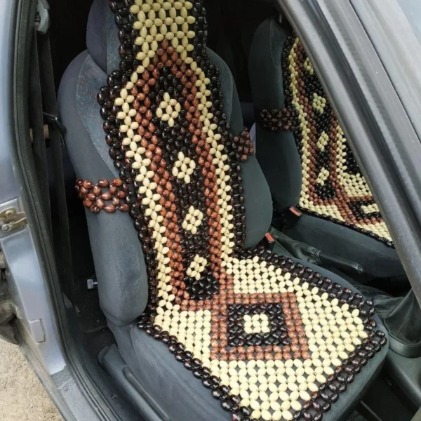 Natural wooden bead massage cover for office chair & car