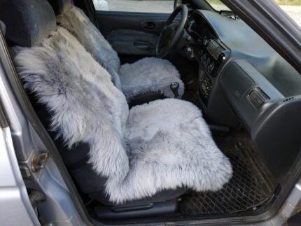 PAIR Car Seat Covers ALL COLORS universal genuine sheepskin Warm cape car cover Handmade chair pads gift for father husband wife boy friend