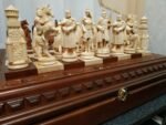 Chess Set: Chess Board with Storage + chess pieces “Knights” - Image 4
