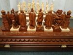 Wooden Chess Set: Chess Board "Leaves" with Storage + chess pieces "Knights" + "Cossacks" - Image 6