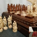 High‑quality chess set with board drawers and figures