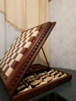 Wooden Chess Set: Chess Board "Leaves" with Storage + chess pieces "Knights" + "Cossacks" - Image 9