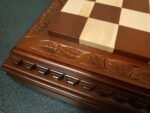 Wooden Chess board "Foliage"storage for chess pieces Christmаs gift ideа wood carving handmade exclusive gift for husband father boyfriend - Image 6