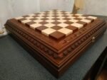 Wooden Chess board "Foliage"storage for chess pieces Christmаs gift ideа wood carving handmade exclusive gift for husband father boyfriend - Image 2