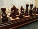 Wooden Chess pieces "Classic Deluxe" Dark brown | Beige color - Image 2