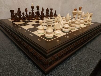 Wooden Chess set: Classic Chess board + chess pieces "Classic Deluxe"