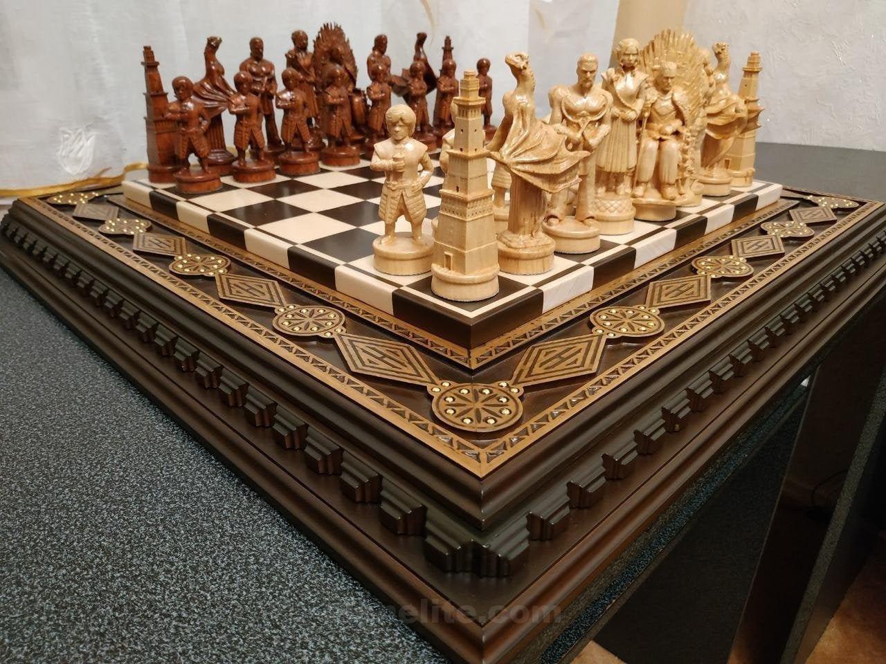 il_fullxfull.2218428511_j42l.jpg Premium wooden Game of Thrones chess board and figures