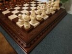 Elegant classic wood chess set with detailed pieces
