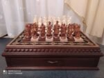 Chess set "Battle for Kings": Chess Board with two Drawers Decorated with beads + pieces "Knights & Cossacks" - Image 6