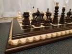 Handmade wooden chess set with classic carved pieces