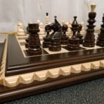Handmade wooden chess set with classic carved pieces