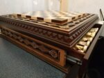 Wooden Chess set "Battle for Kings": Chess Board with two Drawers, Decorated with beads + pieces "Knights" - Image 7