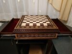 Wooden Chess set "Battle for Kings": Chess Board with two Drawers, Decorated with beads + pieces "Knights" - Image 9