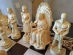 Wooden Chess pieces "Battle of Thrones" + "Knights" Reddish brown | Beige color - Image 2