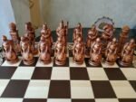 Wooden Chess pieces "Battle of Thrones" + "Knights" Reddish brown | Beige color - Image 6