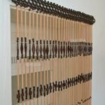 handmade wooden curtain creating relaxed home space