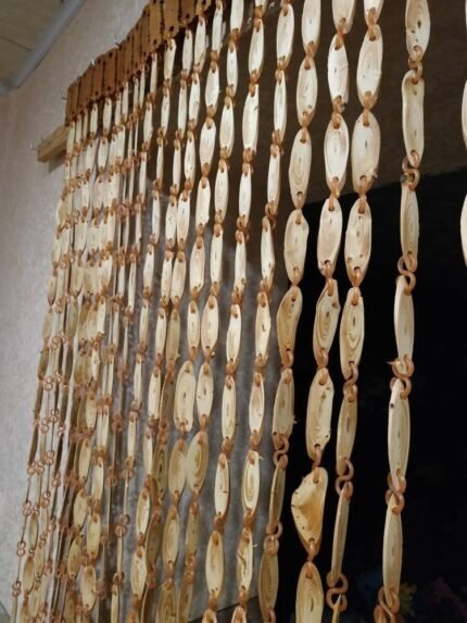 Curtain "Wooden Slice" Decor for Door & Window doorway