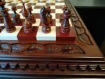 Cherry-brown Chess set: Chess Board "Leaves" + pieces "Classic Luxe" - Image 4