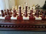 Cherry-brown Chess set: Chess Board "Leaves" + pieces "Classic Luxe" - Image 3