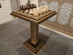 Chess Set: Chess Table "Bright Victory" decorated with beads + chess pieces "Classic Luxe" - Image 9