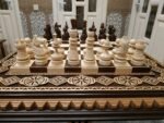 Chess Set: Chess Table "Bright Victory" decorated with beads + chess pieces "Classic Luxe" - Image 7