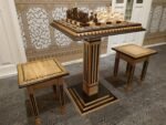 Chess Set: Chess Table "Bright Victory" + 2 stools + chess pieces "Classic Luxe" - Image 2